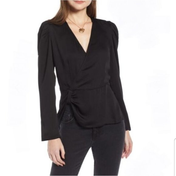 🆕️ SOMETHING NAVY GATHERED PEPLUM TOP - Picture 2 of 8